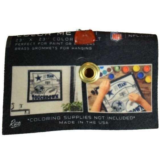 NFL Color Me Felt 23 x 23 Brass Grommet Banner Dallas Cowboys - Picture 4 of 4